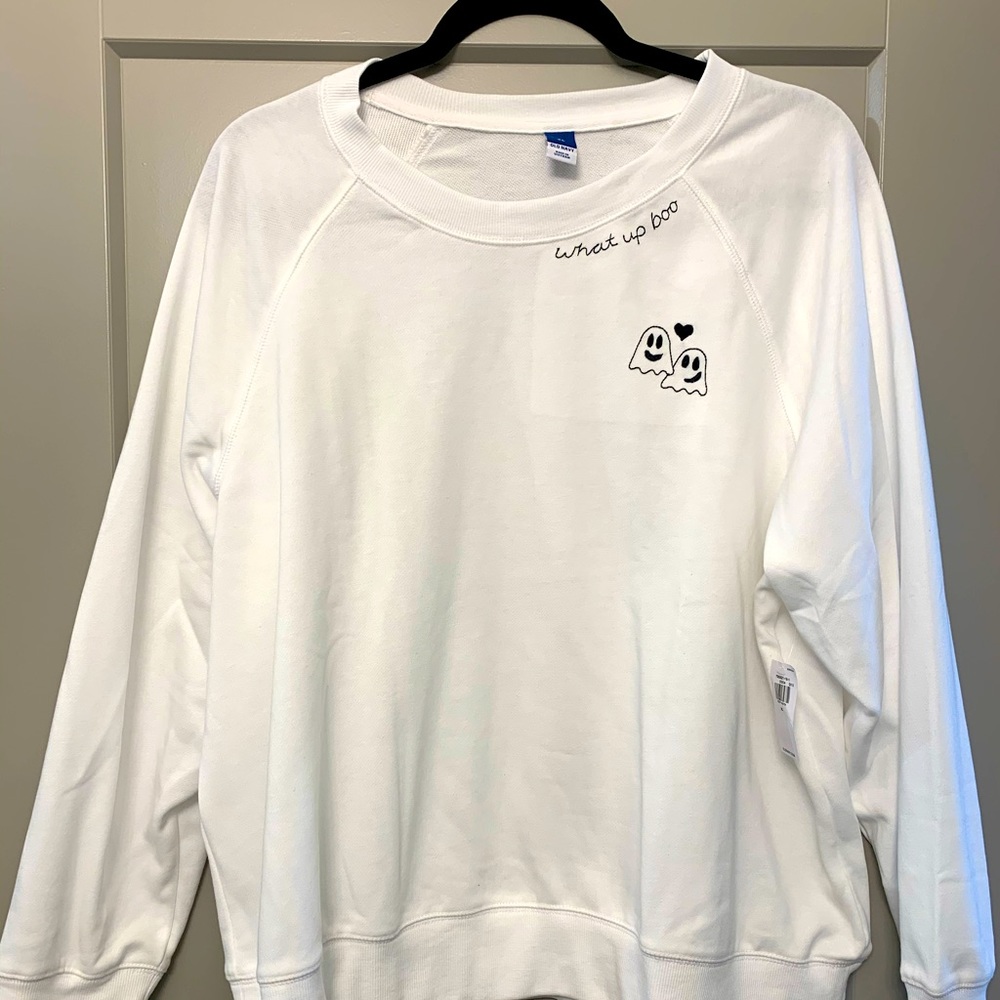 COPY - What up boo- old navy halloween crew neck sweatshirt. Brand new with tags